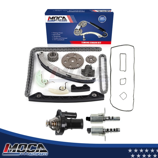 TIMING CHAIN KIT w/Solenoid Thermostat Valve Cover for Ford Mercury 2