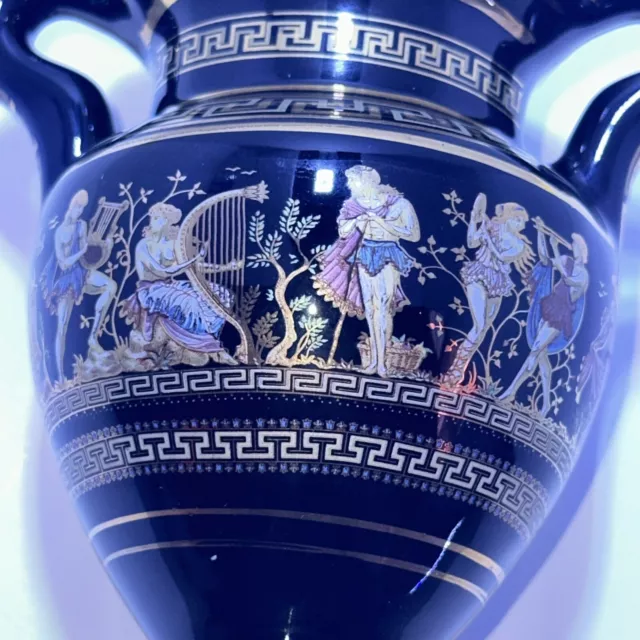 Greek Vase Art KE Handmade In Greece 24K Gold Hand Painted