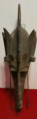 Vintage African Ceremonial Worn Tribal Carved Wood Mask