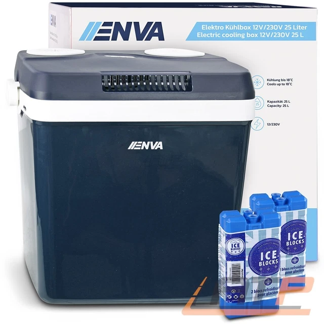 Enva 25L Kühlbox Auto Thermoelektrische Warmhaltebox Kühlschrank + Kühlakkus