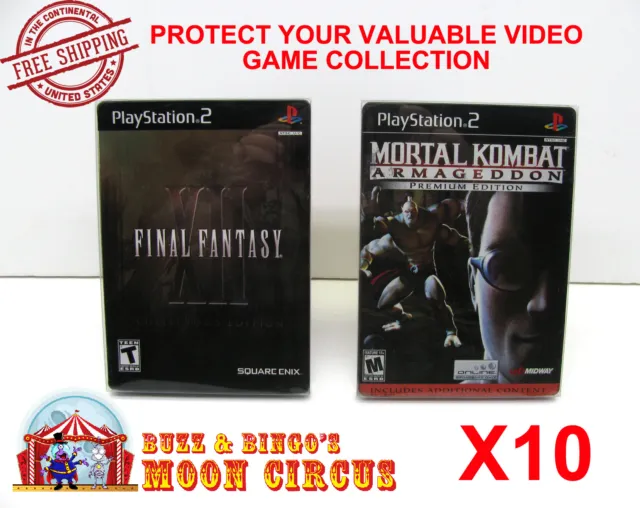 10X Sony Playstation Ps2 Dvd Steelbook Cib Game Clear Protective Box Protectors