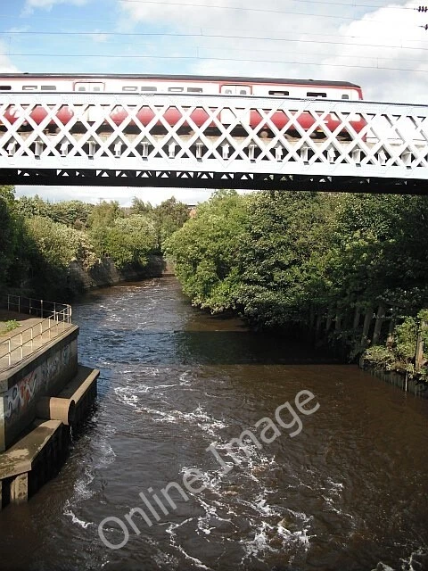 Photo 6x4 River Kelvin Partick View upstream under a railway bridge from  c2009
