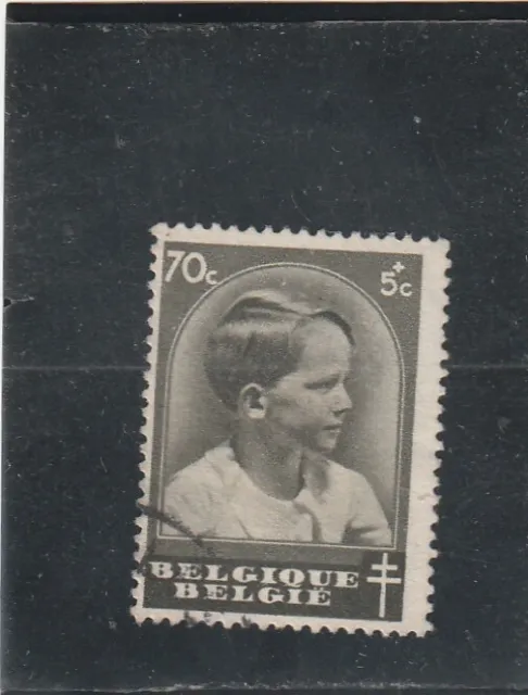 L6181 BELGIQUE timbre Y&T N° 442 de 1936 " Effigie Prince Baudouin  " Oblitéré
