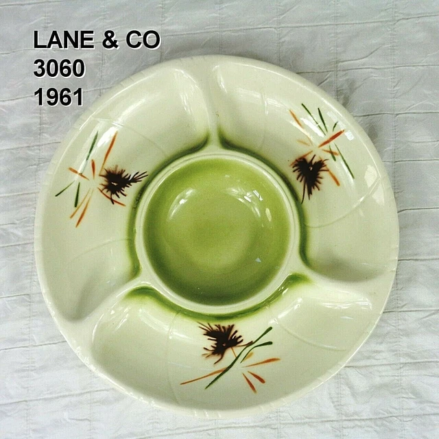 VTG LANE & Co Van Nuys Calif California Pottery 1961 MCM Divided