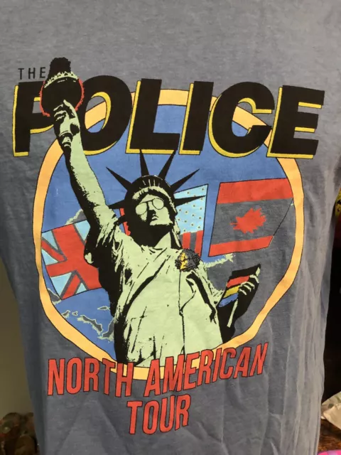 The police North American tour blue 1983 reprint large T-shirt Lucky Brand 2020