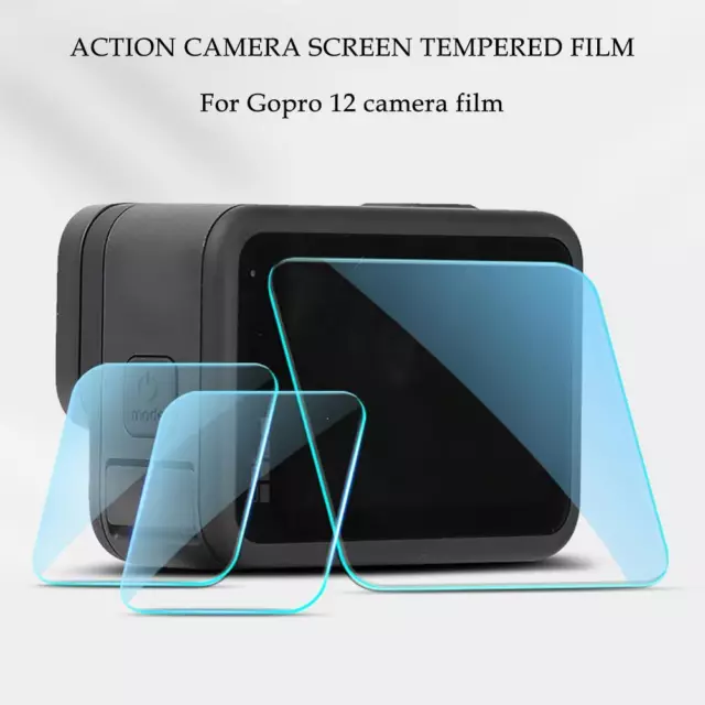 For Go Pro Hero 12 Tempered Glass Screen Protector + Lens Film GX FX