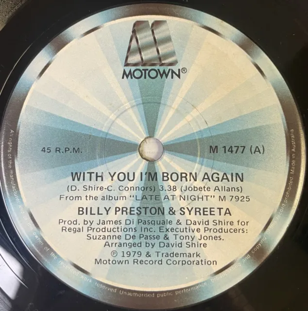 Billy Preston & Syreeta With You I’m Born Again 7” 45 RPM Vinyl Record 1979