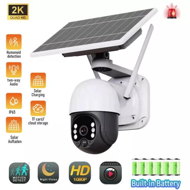 Camara De Seguridad 1080P HD Solar Inalambrica Wifi Para Casa Exterior Con Audio
