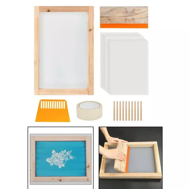 24Pcs Screen Printing Starter Kit Wood Silk Screen Printing Frame DIY T-Shirts