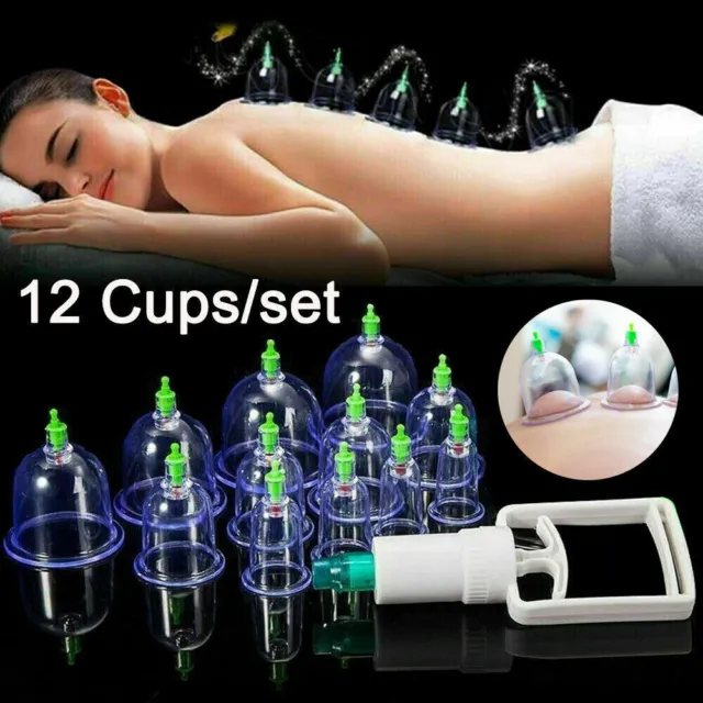 12 tazas/juego de aspiradoras médicas chinas terapia de masaje corporal succión saludable