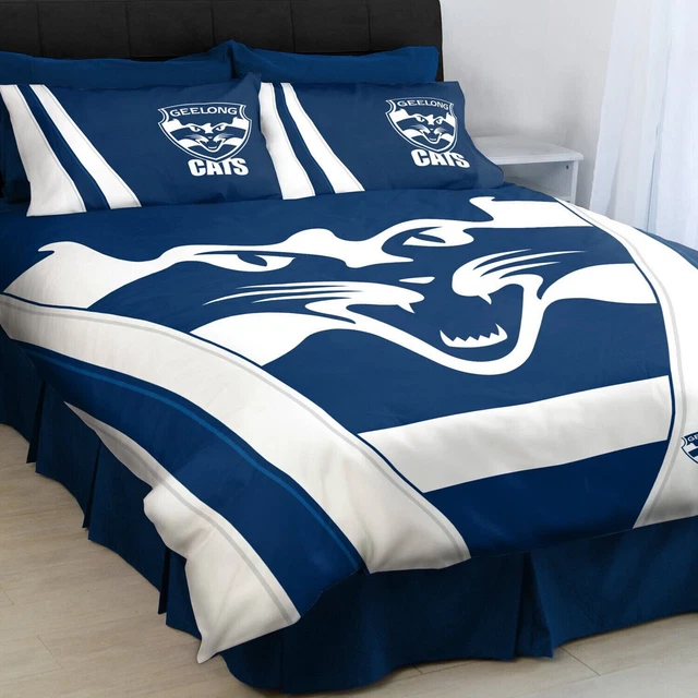 GEELONG CATS TEAM Colours King Bed Quilt Cover Set. AFL Football. £65.