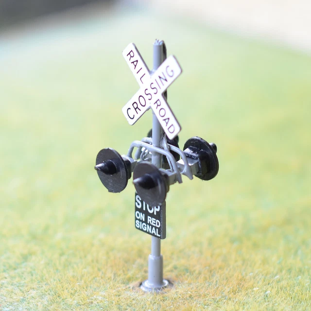 1 X HO scale railroad grade crossing signals common+ LED made double
