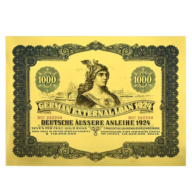 German Bonds / Deutscher Externer Kredit 1924 Goldfolie Banknote - Seltene