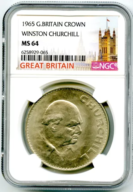 1965 Great Britain Crown Winston Churchill Ngc Ms64 Uncirculated