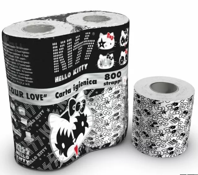 Kiss The Demon Starchild Space Man Cat Man & Hello Kitty Paper Toilet Original