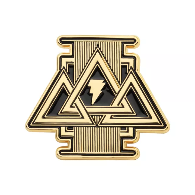 Official DC Comics BLACK ADAM LIGHTNING BOLT TRIPLE TRIANGLE Enamel Pin - 2.6cm