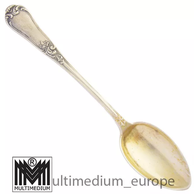 Jugendstil 800 Silber Mocca Löffel Bruckmann Söhne Blume Rocaillen silver spoon