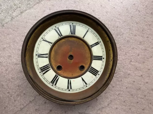 Antique French Mantle Clock Enamel Dial & Bezel Door Parts