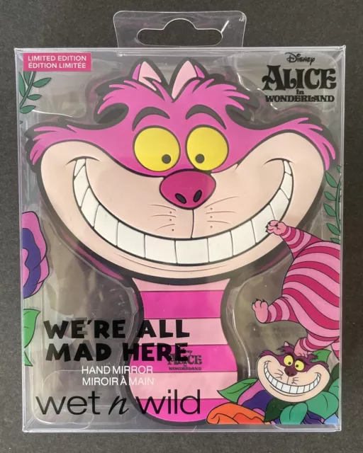 Espejo de mano Wet N Wild Alicia País de las Maravillas Todos estamos locos aquí Gato de Cheshire Disney