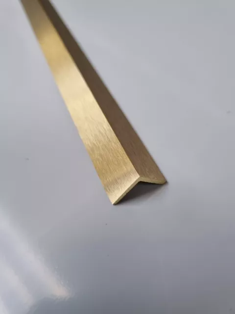 Brass Angle L Shaped Brush Satin Polish DP Many Sizes and Lengths