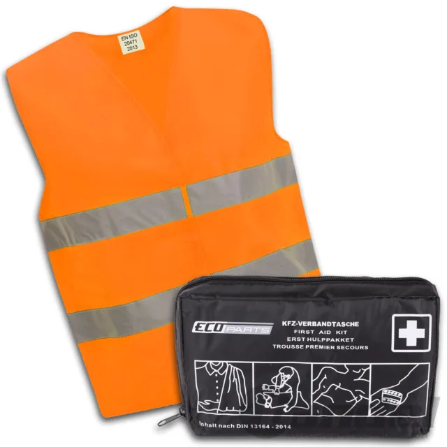 Auto Sac de Premiers Secours Rotverbandkasten Voiture Soins DIN13164 + Gilet