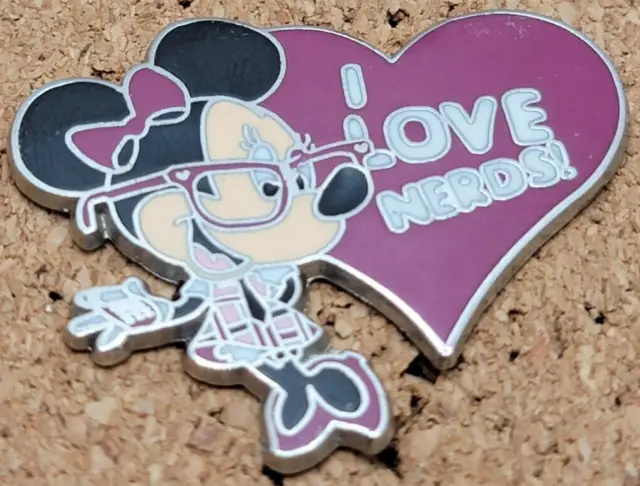 Disney Parks I Love Nerds! Minnie Mouse Trading Lapel Pin