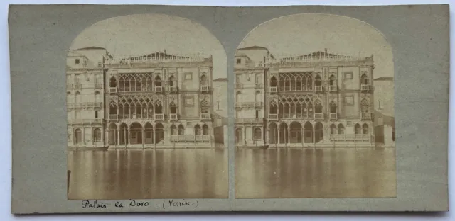 Italien Venedig Palast Ca D'Oro c1860 Foto Stereo Vintage P78L6n