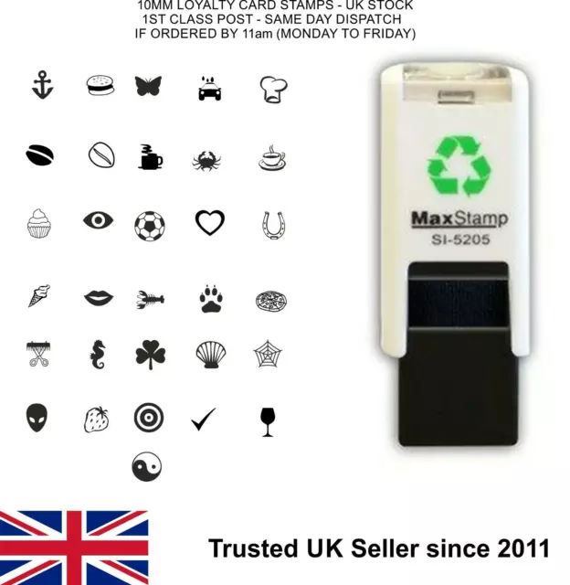 Quality Loyalty Card Stamp 10mm Self Inking Rubber Small Pocket - FAST DISPATCH