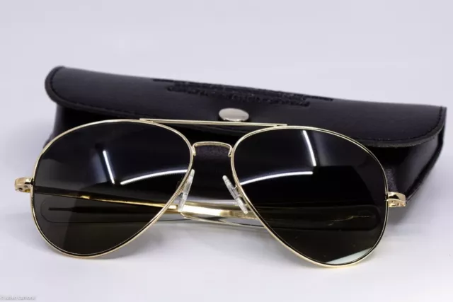 RE randolph engineering concorde 61mm Large gold grey belgian us army Sunglass