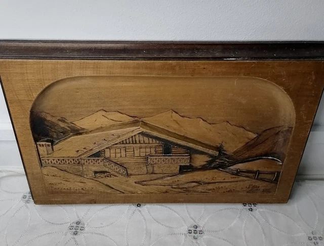 BAROMÈTRE TABLEAU CHALET de montagne signé EUR 20,00 - FR