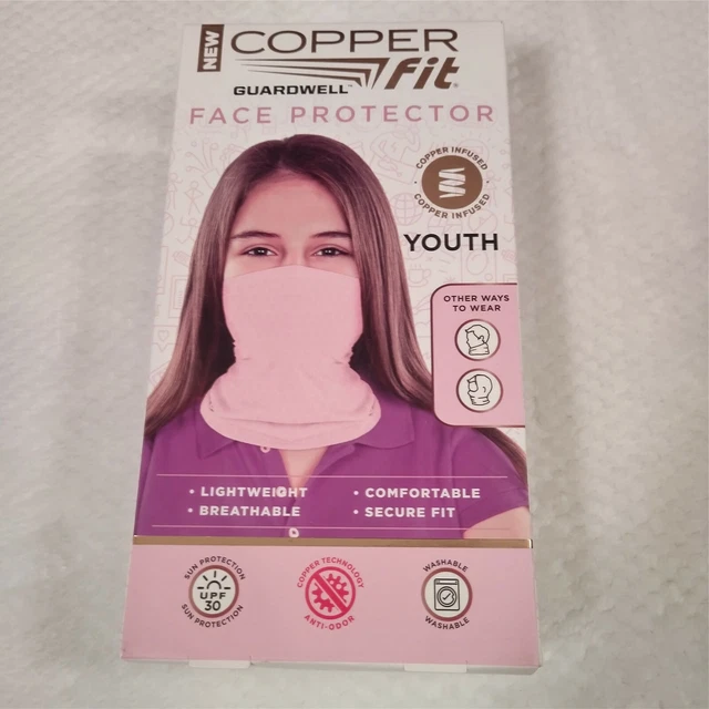 Copper Fit Guardwell Face Protector Mask Youth Pink Brand New Copper Infused