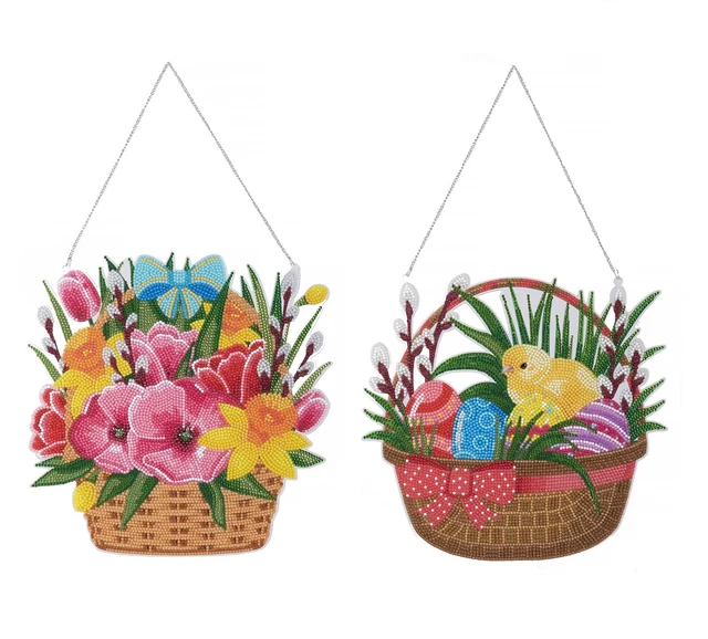 Craft Buddy Kristall Kunst Diamant Malen Hängende Korb Set - Ostern Frühling