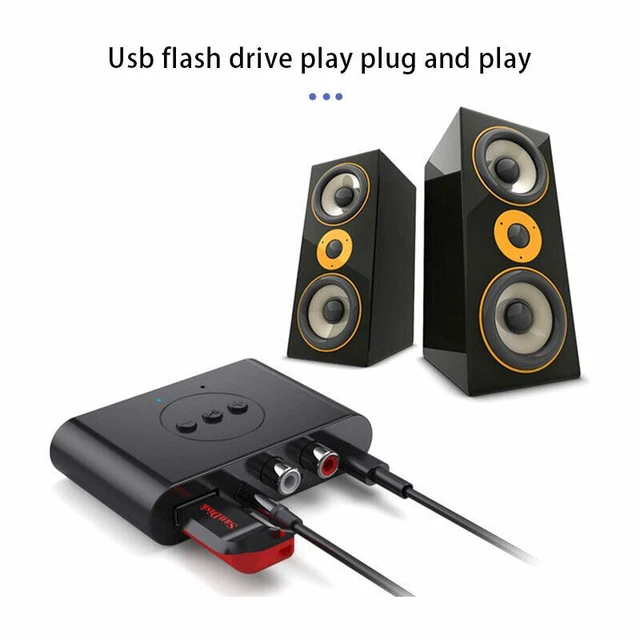 Bluetooth 5.0 Receiver Transmitter Wireless 3.5mm AUX NFC to 2 RCA Audio Adapter