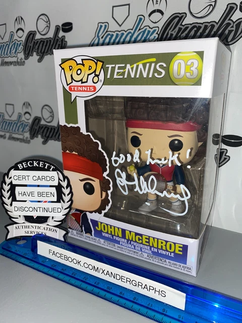 John Mcenroe Tennis #03 Good Luck Signed Autographed Funko Pop-Bas Coa Beckett