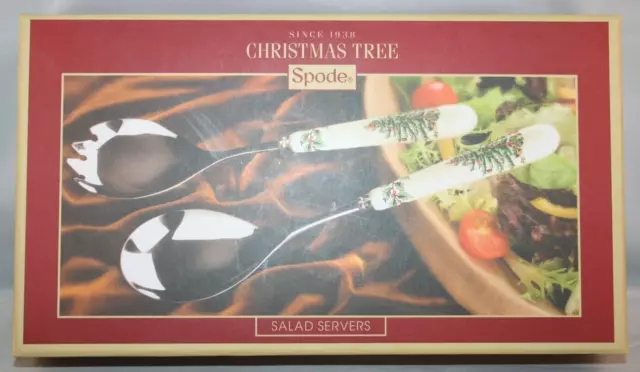 Spode Christmas Tree 2 PC Salad Server Set - New in Box