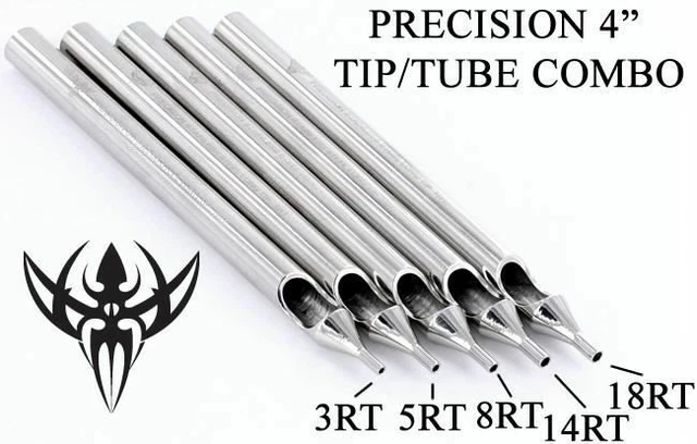 PRECISIÓN Acero Redondo Tatuaje Punta Tubo Set Select Style Alta Calidad Precio por 1