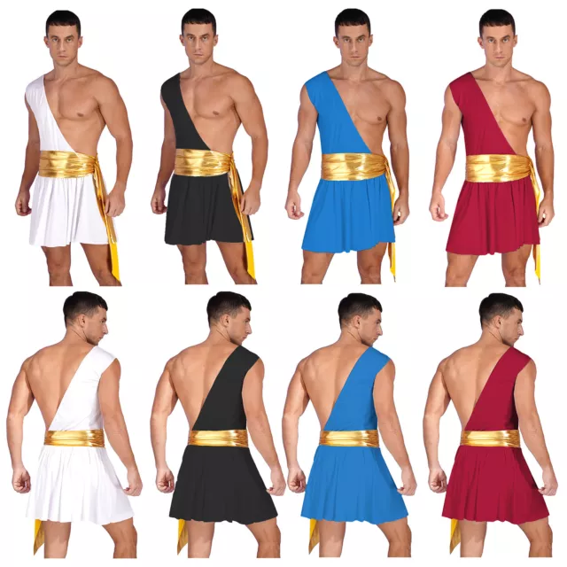 Mens Roman Costume Mr. Toga One Shoulder Ancient Greek Fancy Dress Party Outfits