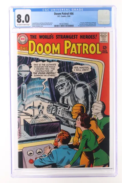 Doom Patrol #86 - D.C. Comics 1964 CGC 8.0 1st issue. Numbering continued from M
