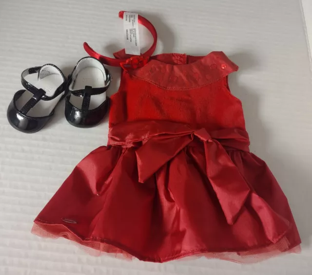 AMERICAN GIRL Doll Joyful Jewels Red Holiday Outfit Dress Shoes And Headband