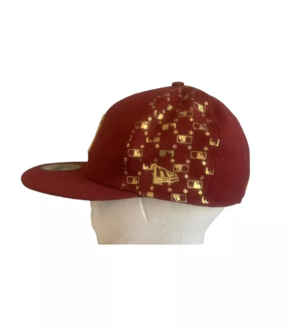 New Era New York Yankees 59FIFTY Fitted Hat Cap Maroon Gold MLB Size 7 1/4