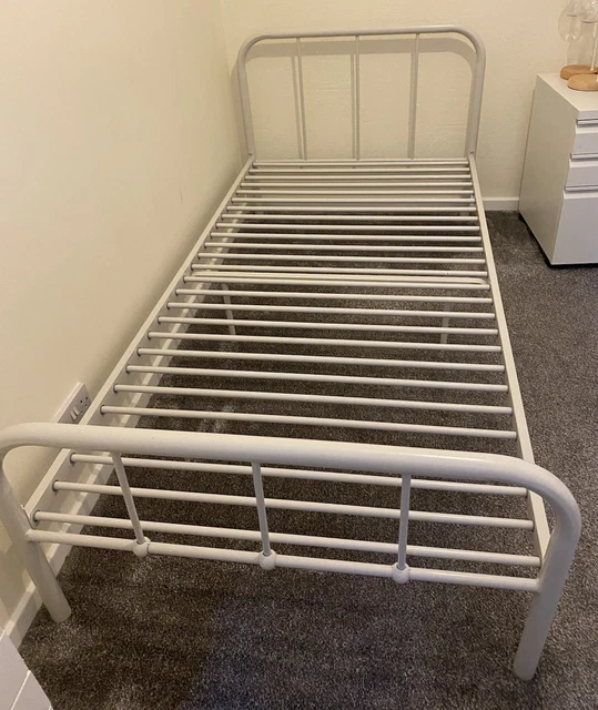 Metallic. Click ARGOS SINGLE METAL Bed Frame White mattress & Dunelm Mattress Topper ...