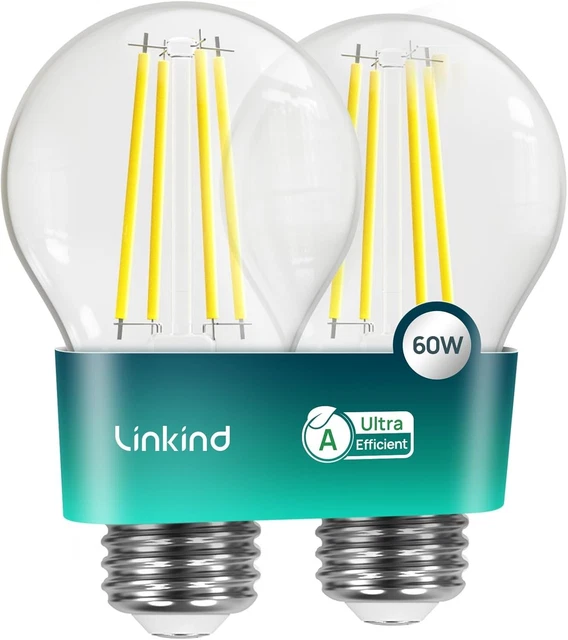 Linkind Led Bulbs LINKIND LED BULB E27 Energy Class A Vintage Filament 60W Warm White ...