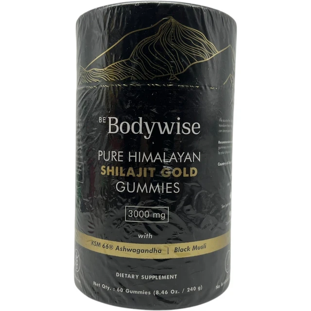 BE BODYWISE PURE Himalayan Shilajit Gold Gummies Lab Tested 60 Gummies ...