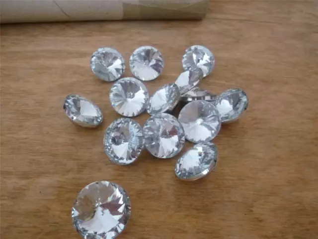 CRYSTAL  DIAMOND DIAMANTE Glass Buttons for Upholstery Beds Headboards 25mm