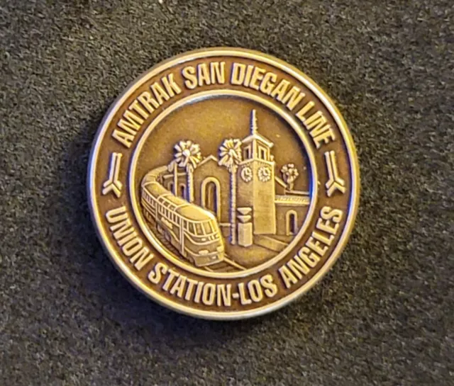 Amtrak Brass Lapel Pin Collectible San Diegan Line Amtrak West 1996  Surfliners