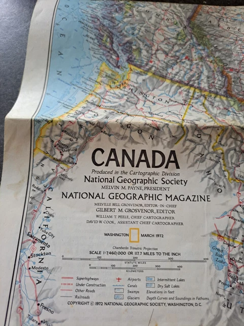 1972 Map NATIONAL GEOGRAPHIC SOCIETY. Map Of Canada-1972. Rare Find £4.99 ...