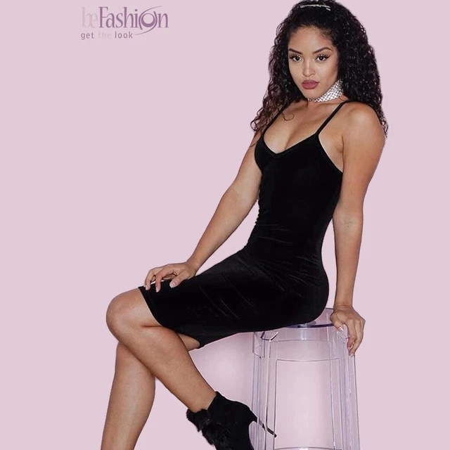 TUBINO MINI ABITO VESTITO CORTO DA DONNA Elegante Ciniglia Sexy Sera Aderente