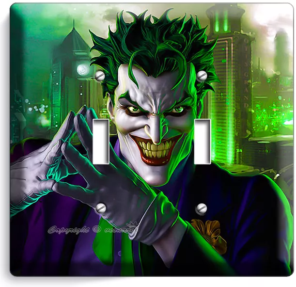 Joker Batman Comics Double Light Switch Wall Plate Cover Boy Room Home Art Decor