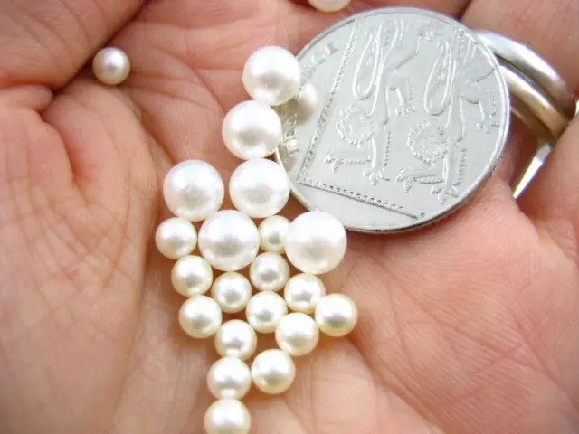 pack of white 4mm 6mm 10mm round Faux Imitation closed Pearl Beads with no hole