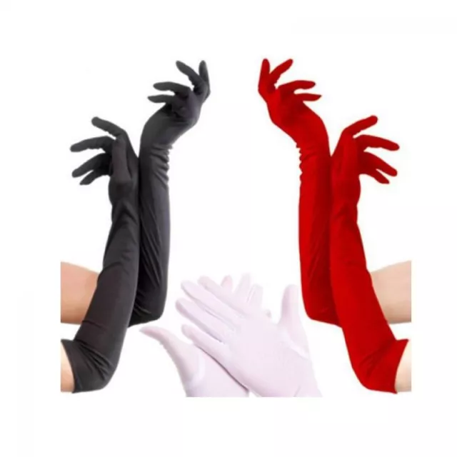 Long Satin Gloves Opera Wedding Bridal Evening Party Costume Colorful Glove*u*